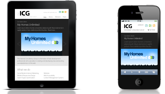 The Internet Consultancy Groups Responsive Design On iPad and iPhone