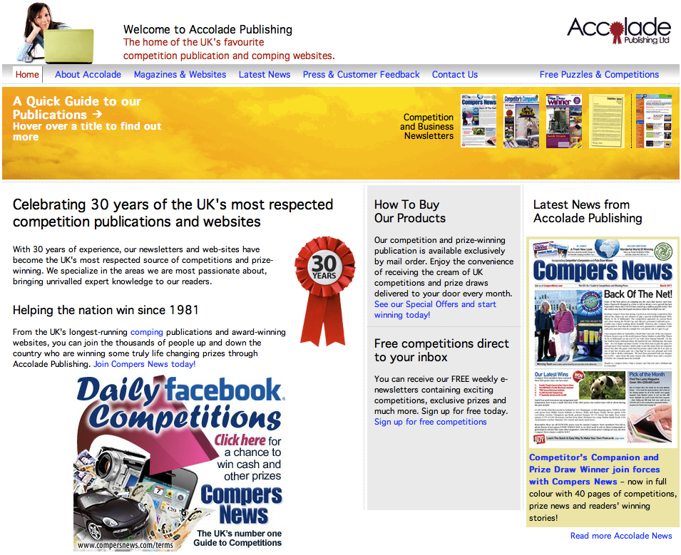 Accolade Publishing Website Screen Shot