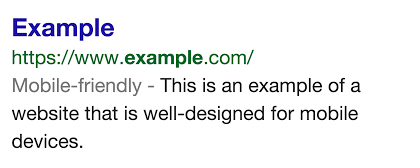 Google Mobile Friendly Example